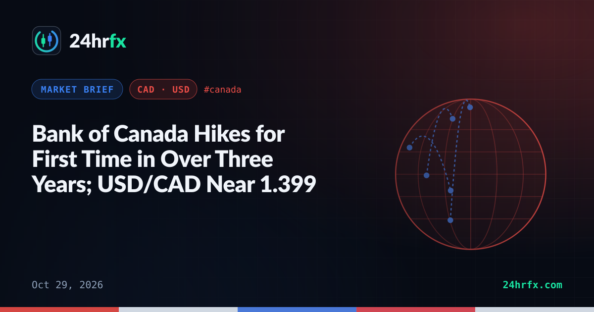Bank of Canada Hikes for First Time in Over Three Years; USD/CAD Near 1.399
