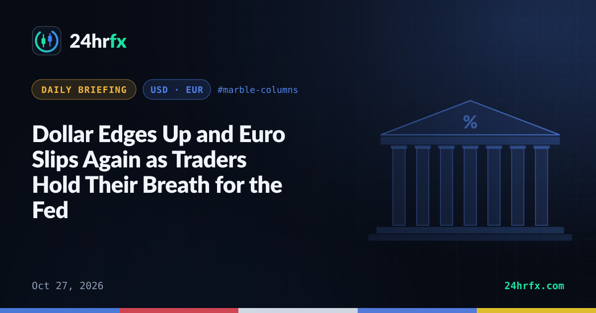 Dollar Edges Up and Euro Slips Again as Traders Hold Their Breath for the Fed