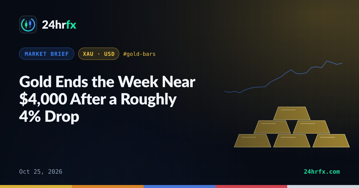 Gold Ends the Week Near $4,000 After a Roughly 4% Drop