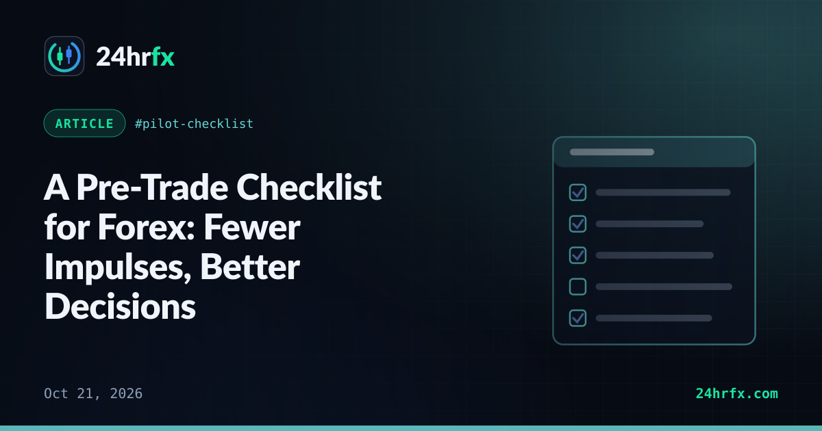A Pre-Trade Checklist for Forex: Fewer Impulses, Better Decisions