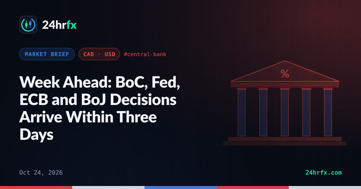Week Ahead: BoC, Fed, ECB and BoJ Decisions Arrive Within Three Days
